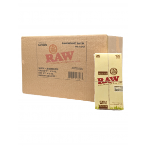 Raw Organic Hemp Single Wide Rolling Papers 25ct [MASTER CASE OF 24]